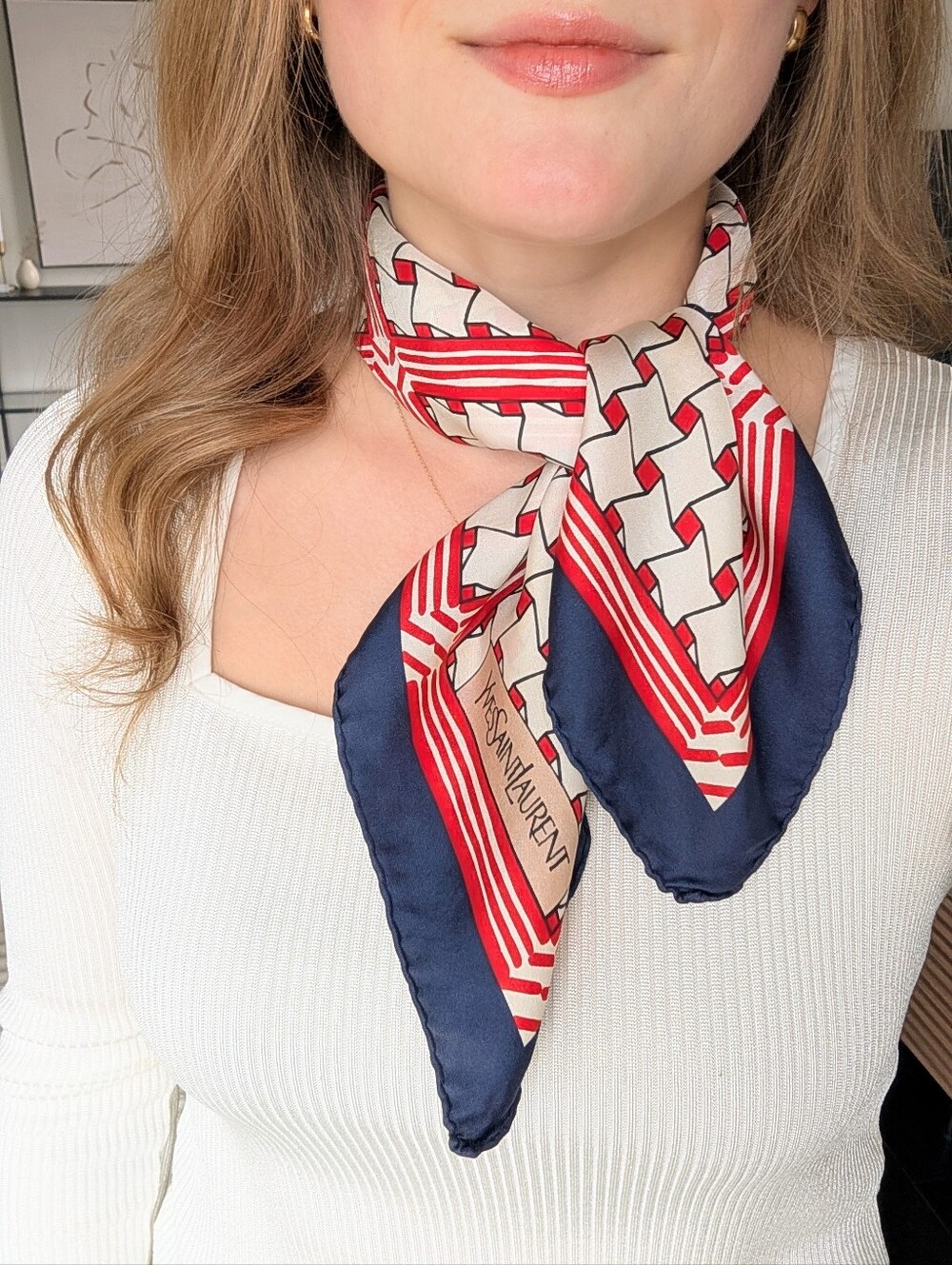 Vintage YSL Silk Scarf